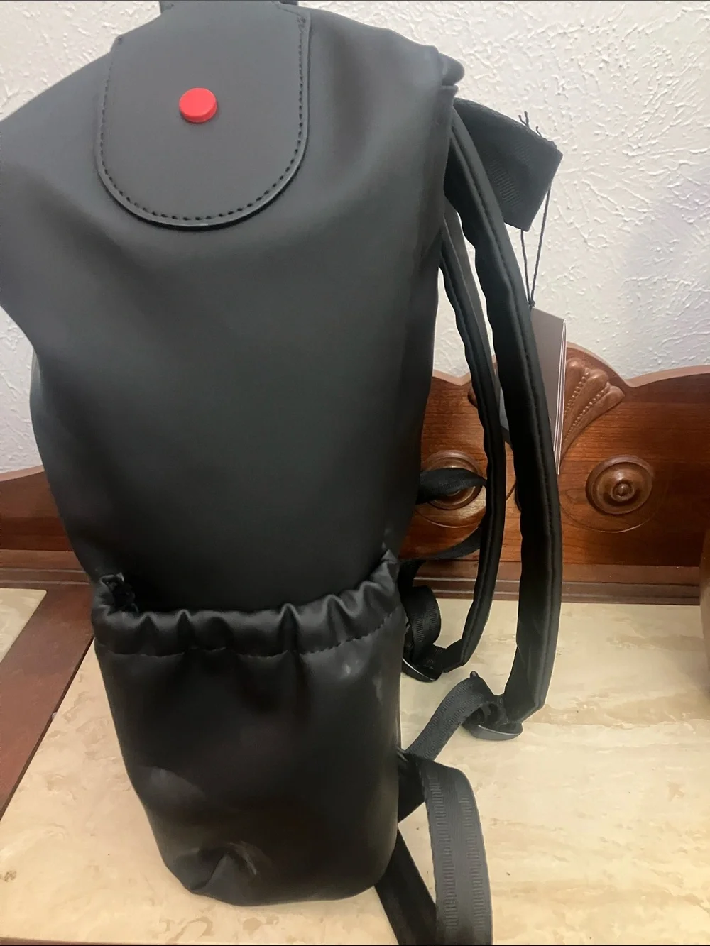 Hunter Black Backpack with Red Zip Pull-Clip Top Style
